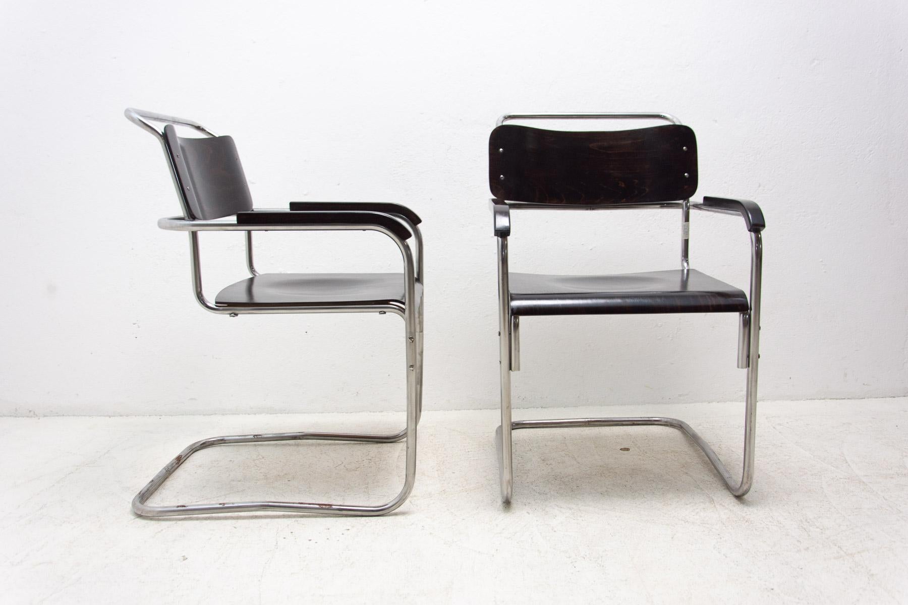 Bauhaus Office Chairs by Robert Slezák for Baťa, 1930´s, Set of 2 2