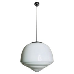 Bauhaus Opal Glass Pendant Lamp, Germany, 1960s
