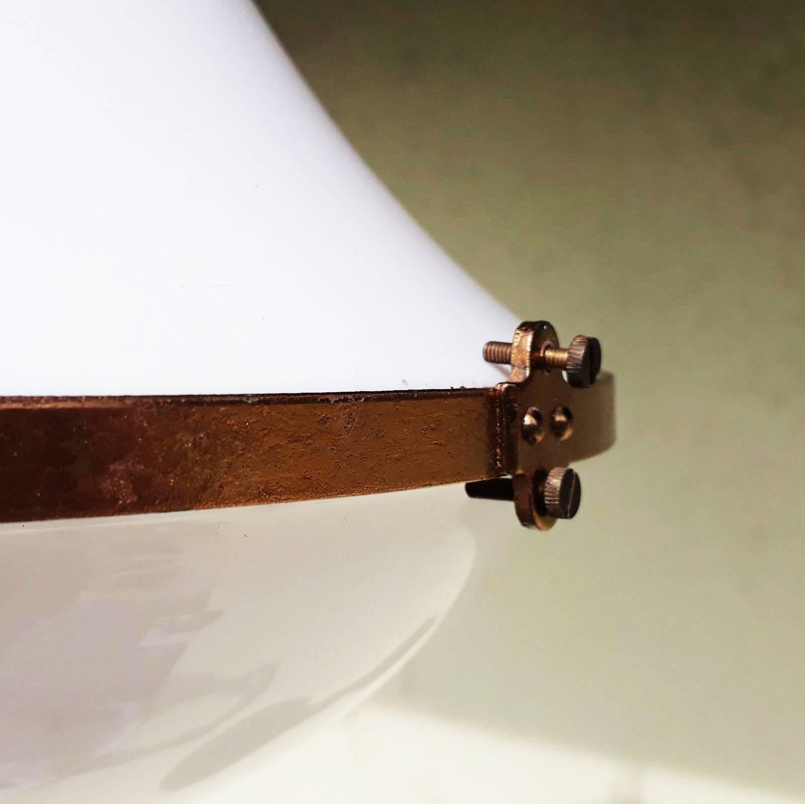 Bauhaus Opaline Glass Pendant Lamp in the Style of Peter Behrens im Zustand „Hervorragend“ in Vienna, AT