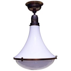 Bauhaus Opaline Glass Pendant Lamp in the Style of Peter Behrens