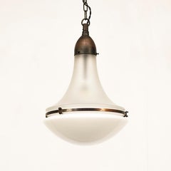 Bauhaus Opaline Hanging Lamp by Peter Behrens