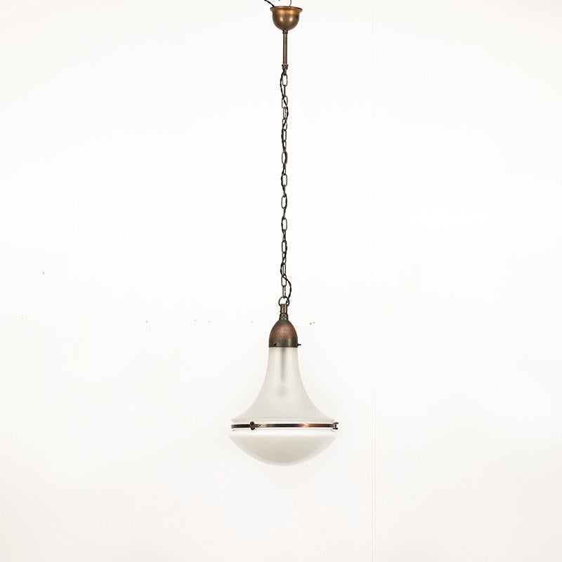 Tedesco Bauhaus Opaline Hanging Lamp by Peter Behrens in vendita