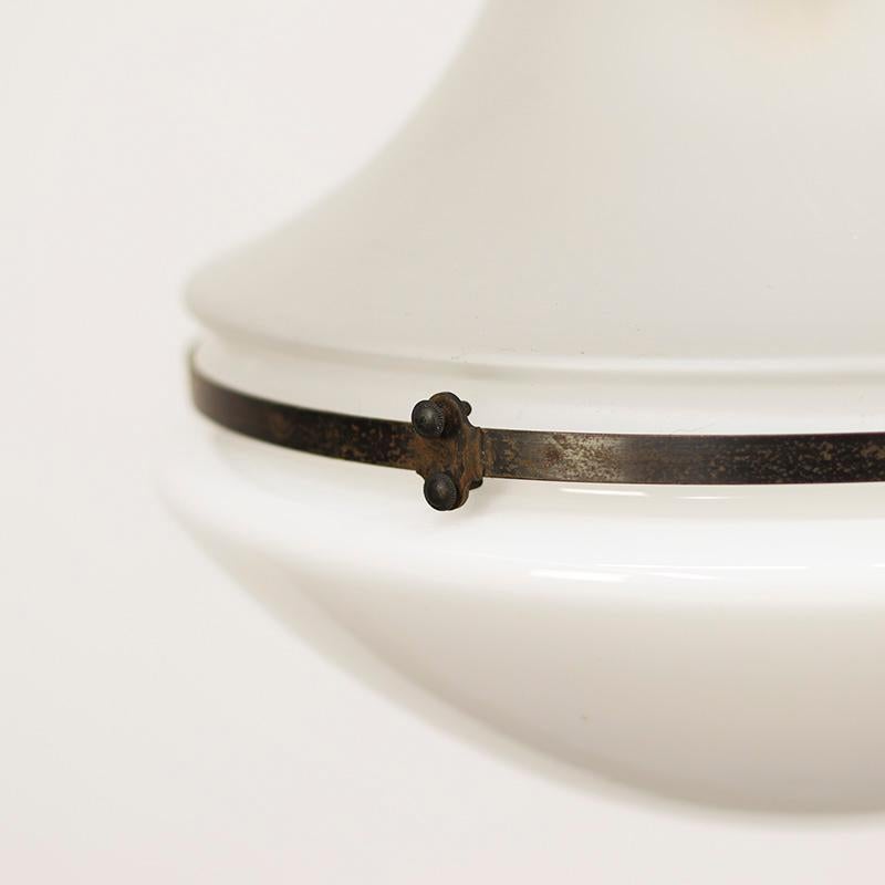 XX secolo Bauhaus Opaline Hanging Lamp by Peter Behrens in vendita