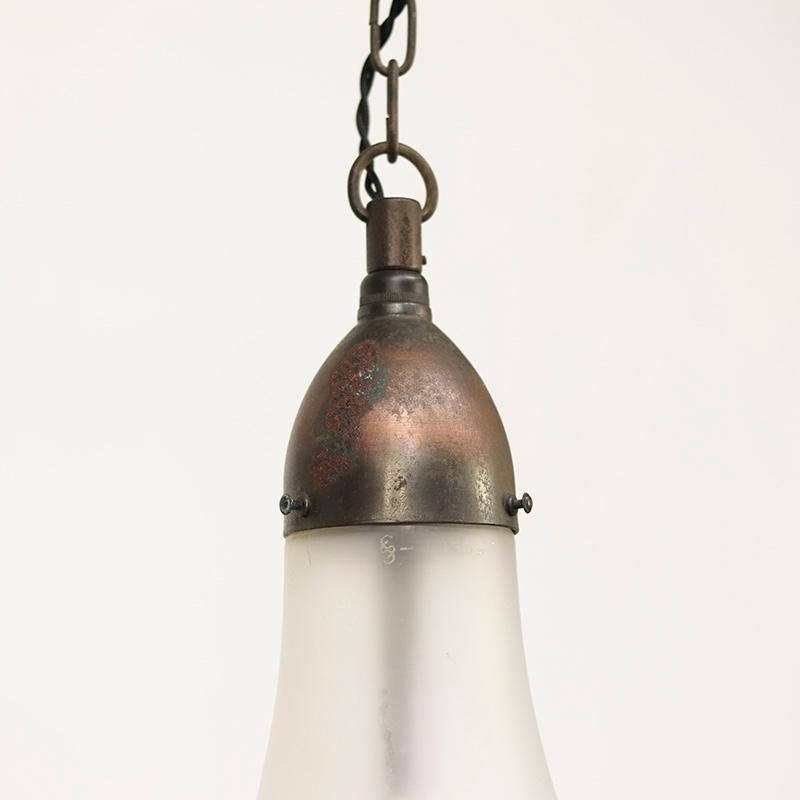 Bauhaus Opaline Hanging Lamp by Peter Behrens in vendita 2