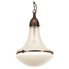 Bauhaus Opaline Hanging Lamp by Peter Behrens