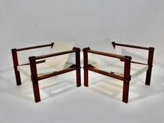 Bauhaus Pair Duo Beech Canvas Geometric Lounge Chairs 1920s Germany