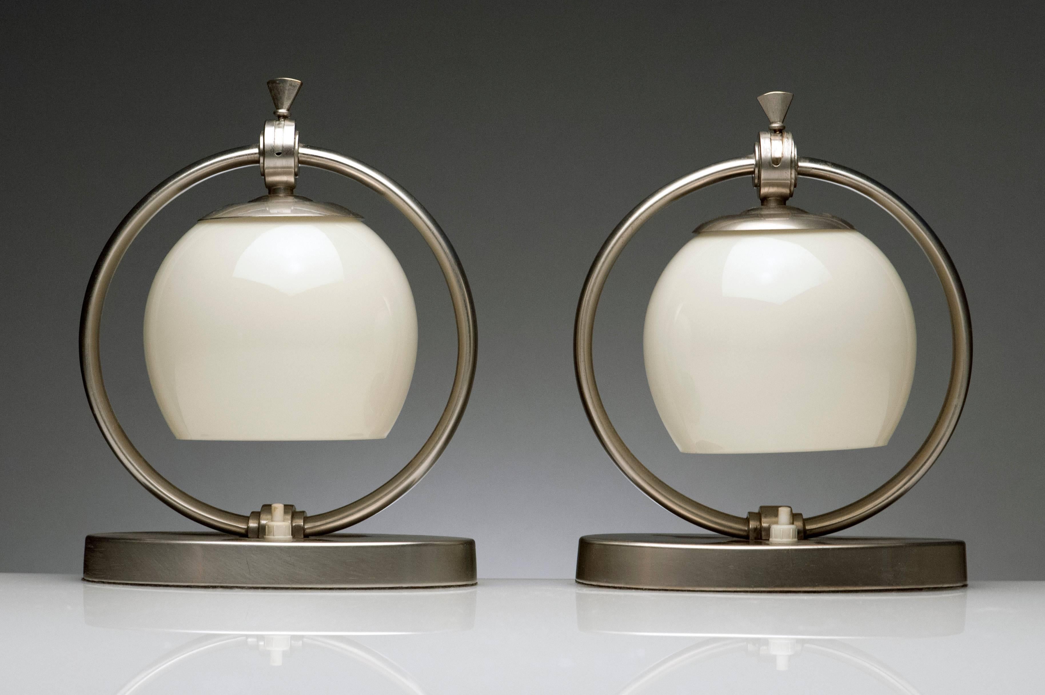 German Vintage Modern Bauhaus Pair of Desk Lamps by WMF
