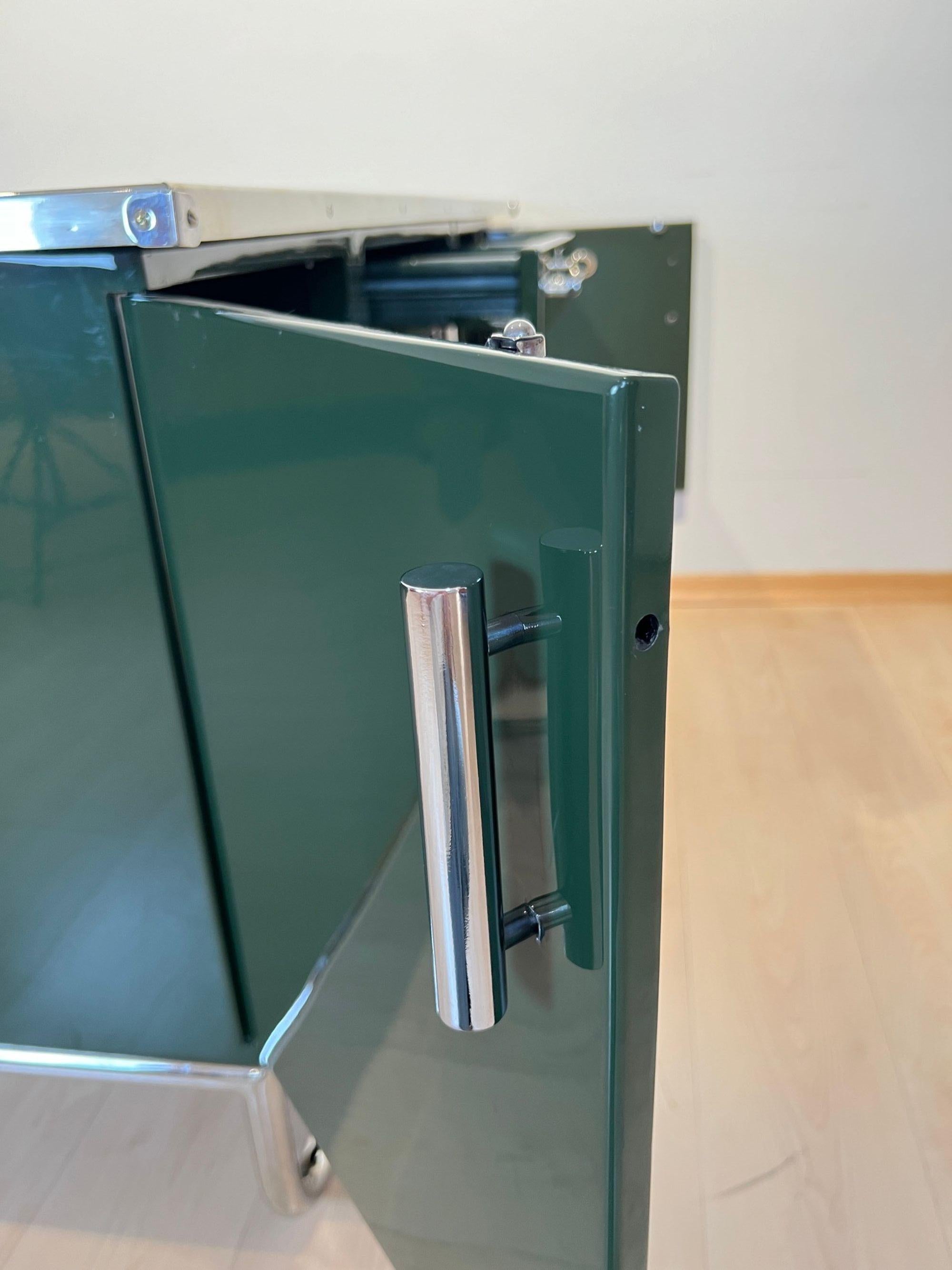 Large Bauhaus Desk, Steeltube, Green Lacquer, Germany circa 1925 For Sale 13
