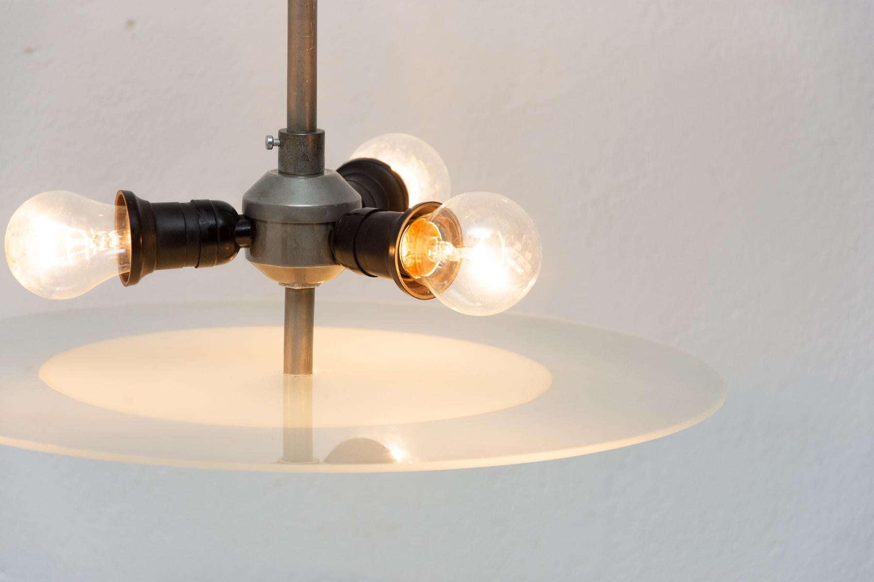 Art Deco Bauhaus Pendant Lamp, 1930s, Czechoslovakia