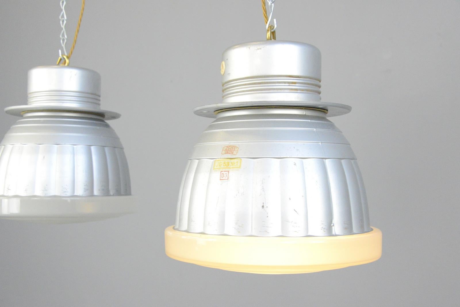 Bauhaus Pendant Lights by Adolf Meyer for Zeiss Ikon, circa 1920s In Good Condition In Gloucester, GB