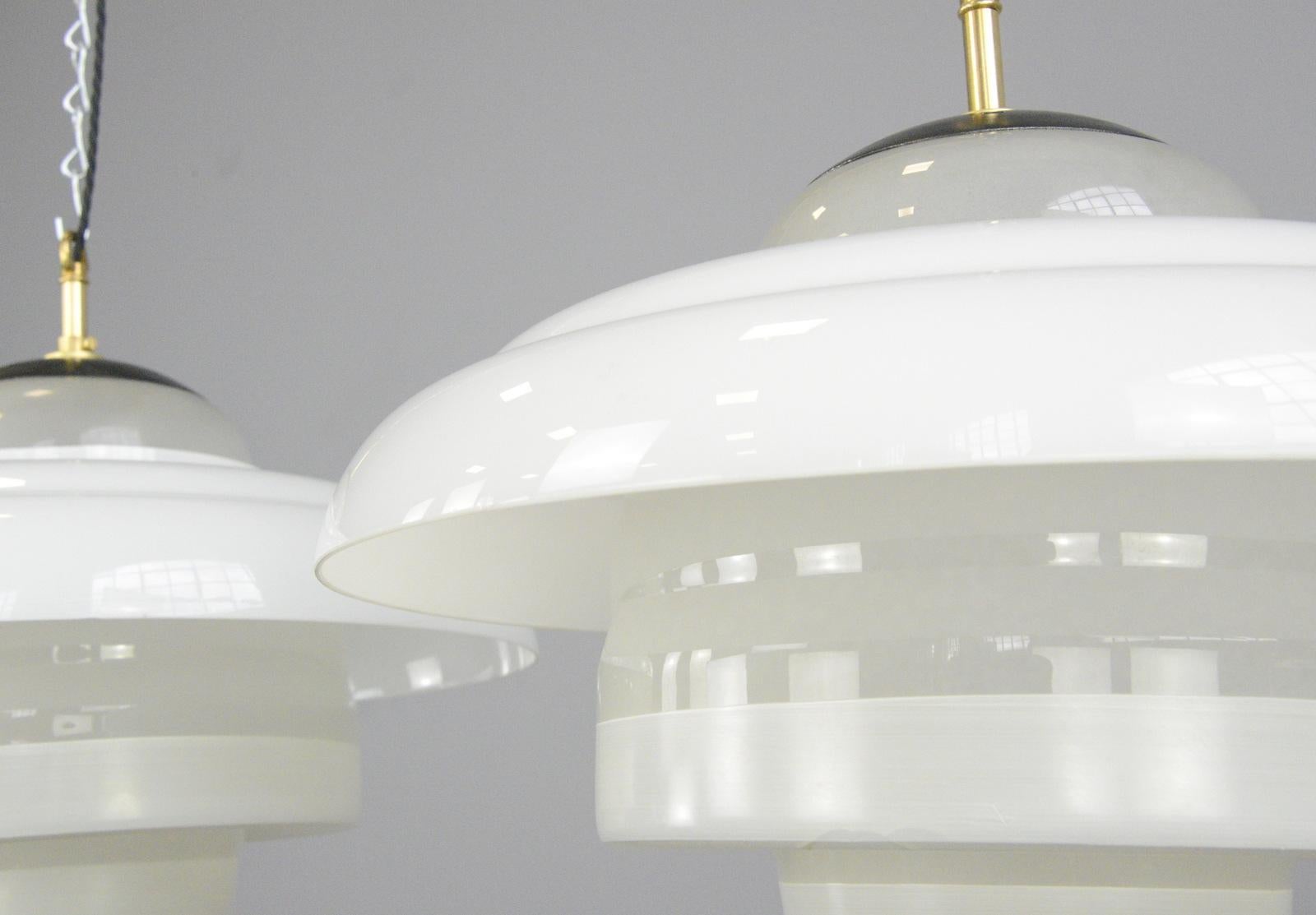 Bauhaus Pendant Lights by Mithras, circa 1930s In Good Condition In Gloucester, GB