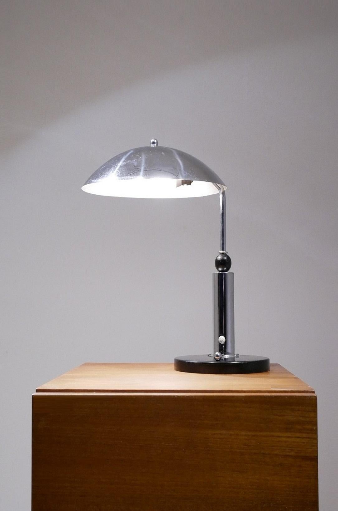 Mid-20th Century Bauhaus Period Chrome Desk Lamp by KMD Daalderop For Sale