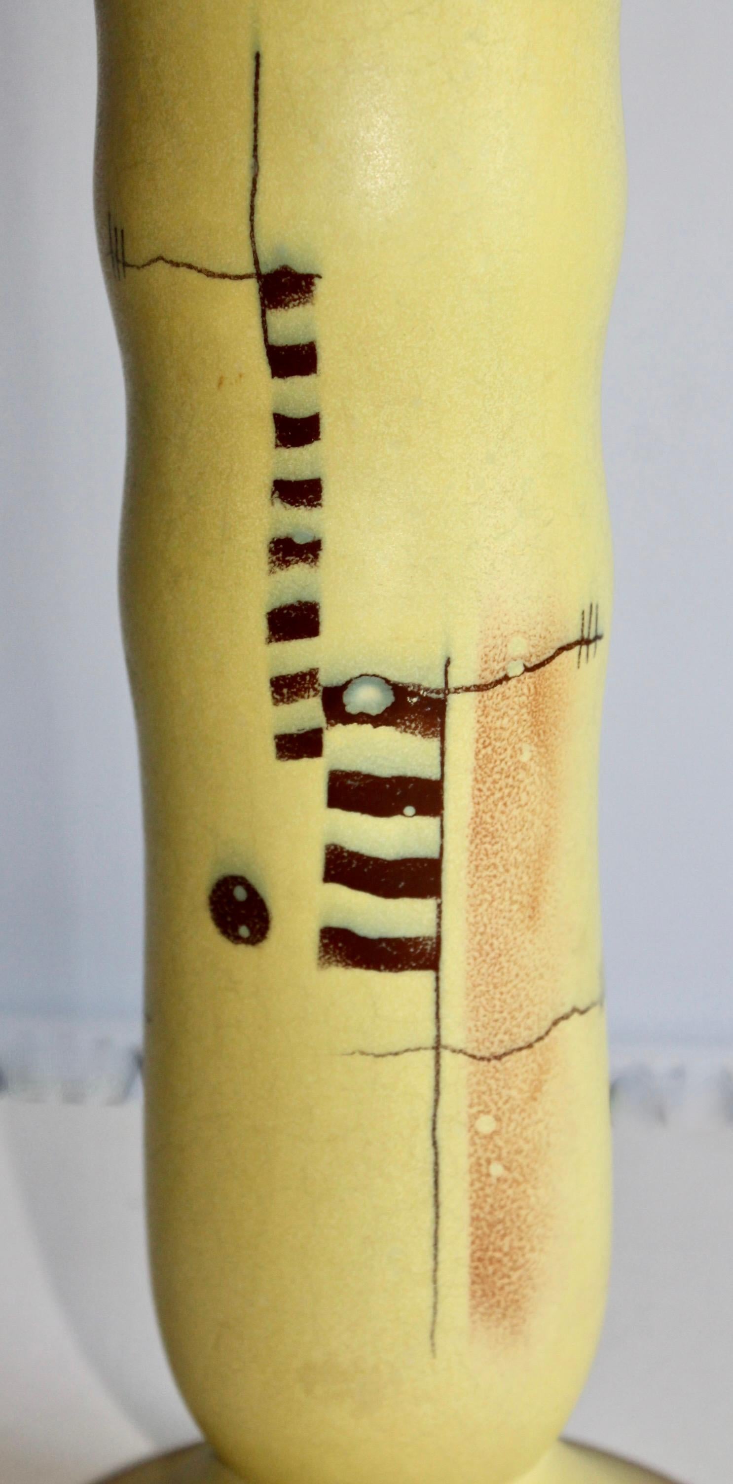 20th Century Bauhaus Period Tall Yellow Vase For Sale