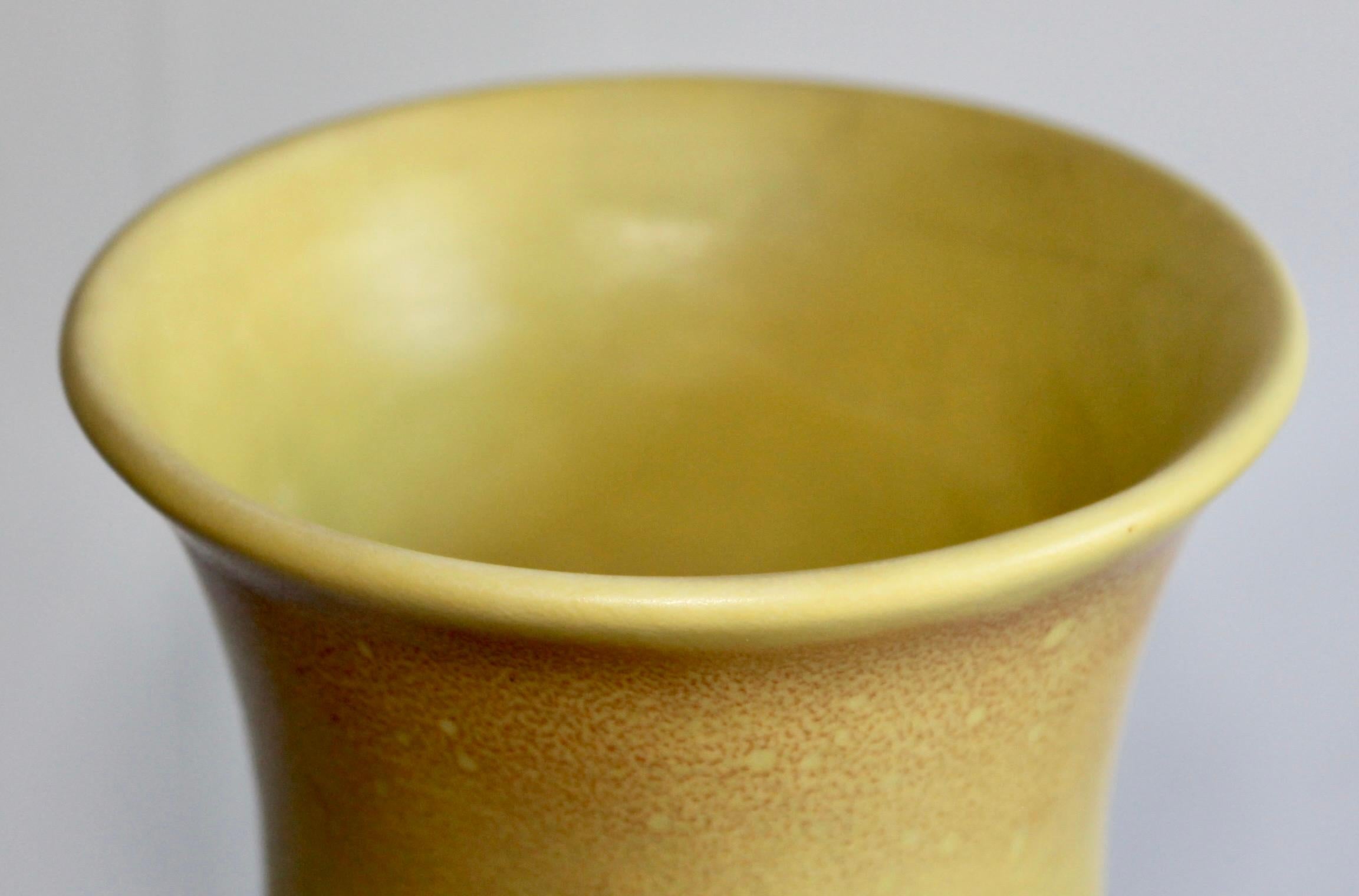 Ceramic Bauhaus Period Tall Yellow Vase For Sale