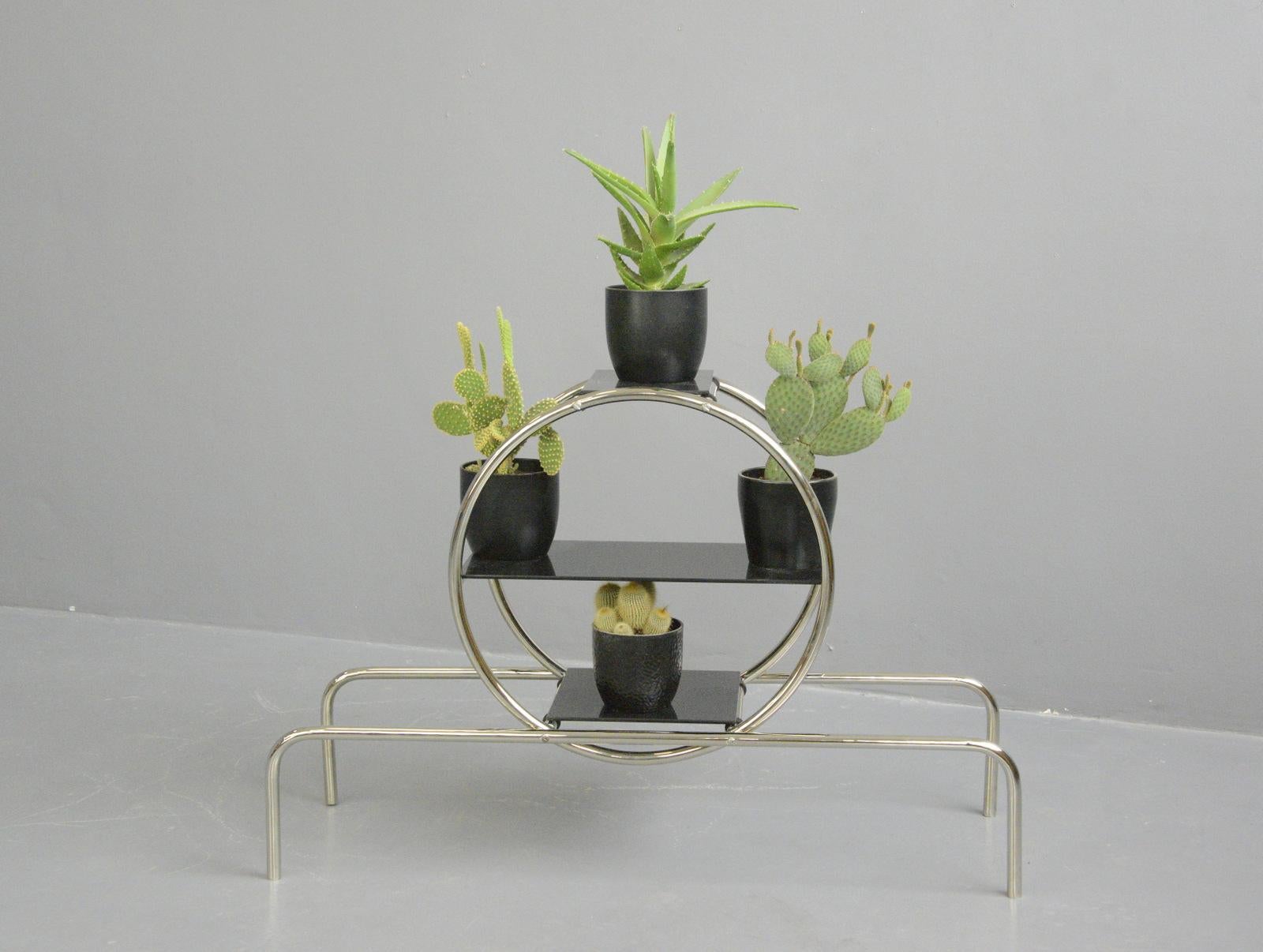 Glass Bauhaus Plant Stand by Emile Guyot for Thonet, Circa 1930s For Sale