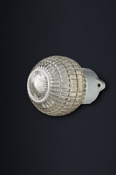 Bauhaus Porcelain Base and Glass Globe Wall/Ceiling Light, Germany, 1930s