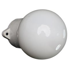 Bauhaus Porcelain Base and Opaline Glass Wall/Ceiling Light, Germany, 1930s