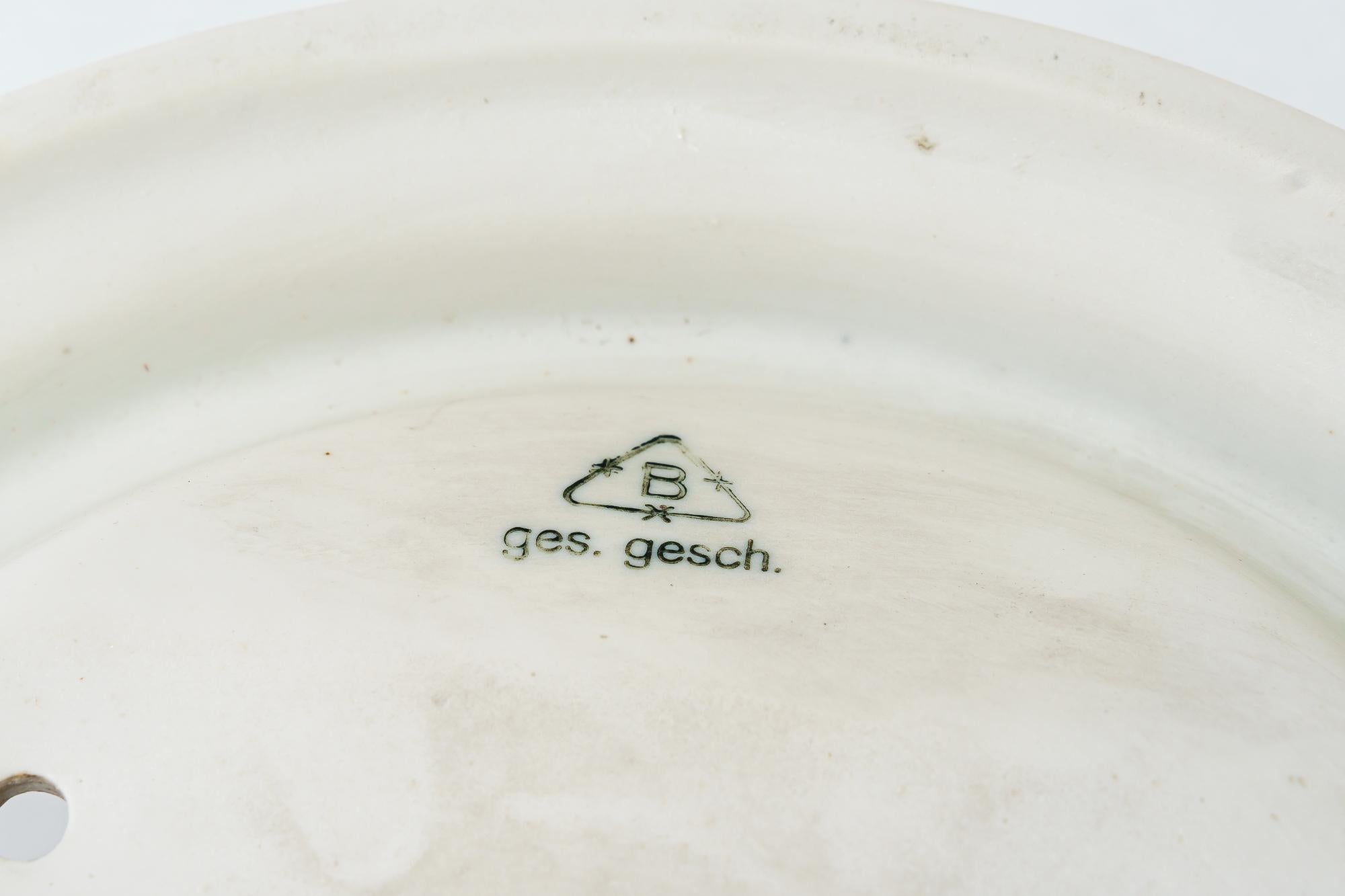 Bauhaus porcelain ceiling lamp germany around 1920s For Sale 4