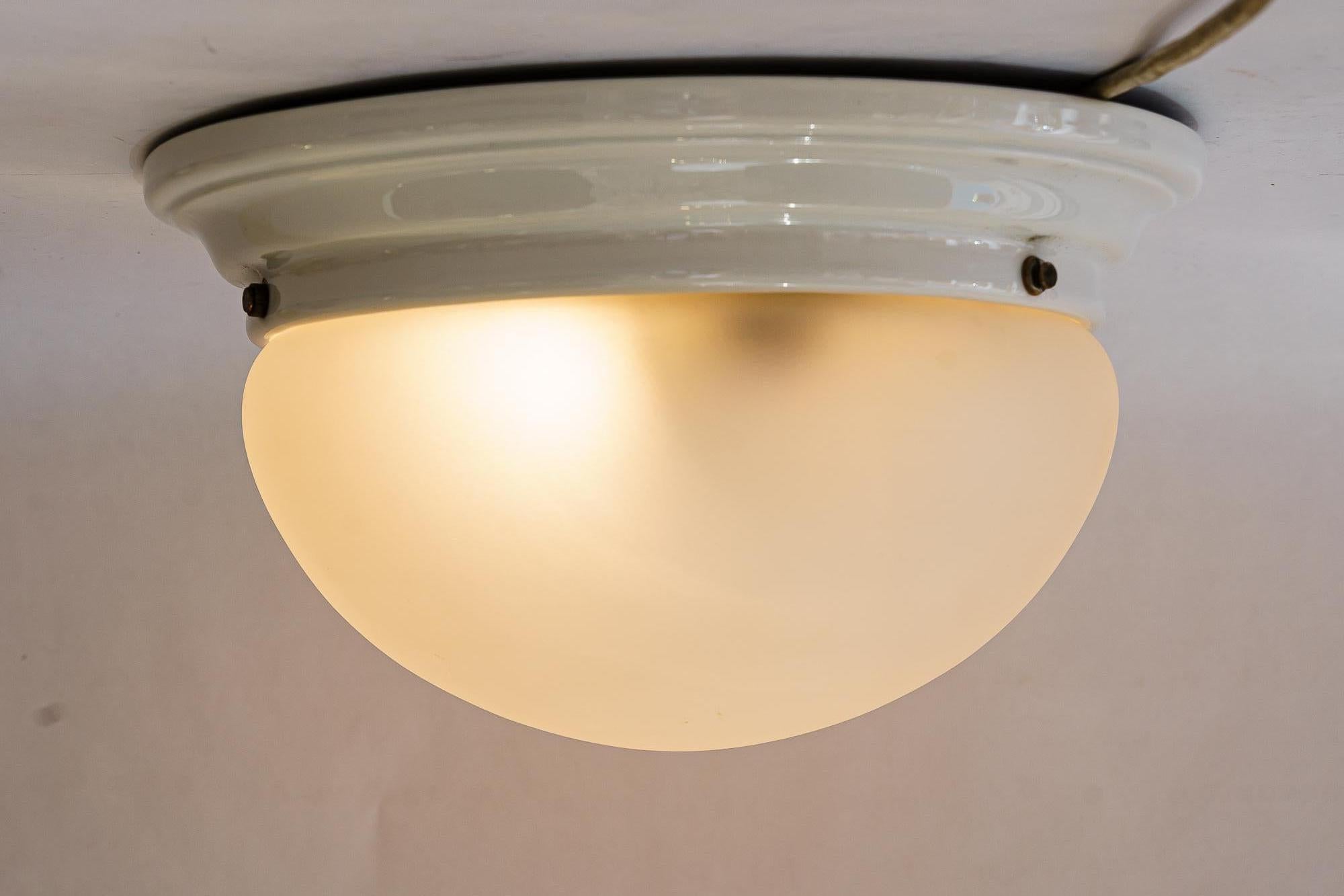 Early 20th Century Bauhaus porcelain ceiling lamp germany around 1920s For Sale