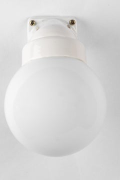 Bauhaus Porcelain wall lamp with opal glass shade germany around 1920s