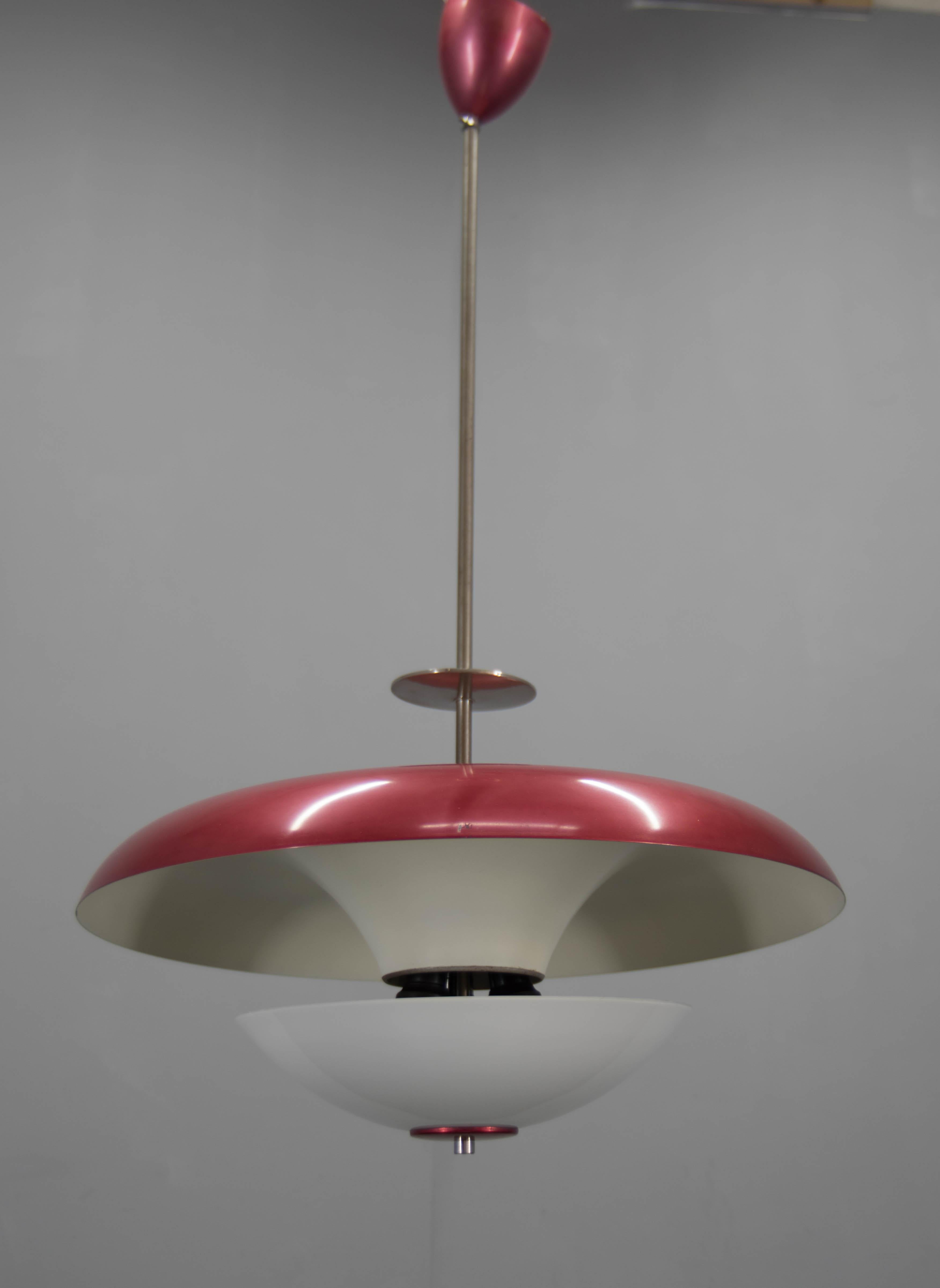 Czech Bauhaus Purple Chandelier by IAS, 1930s For Sale