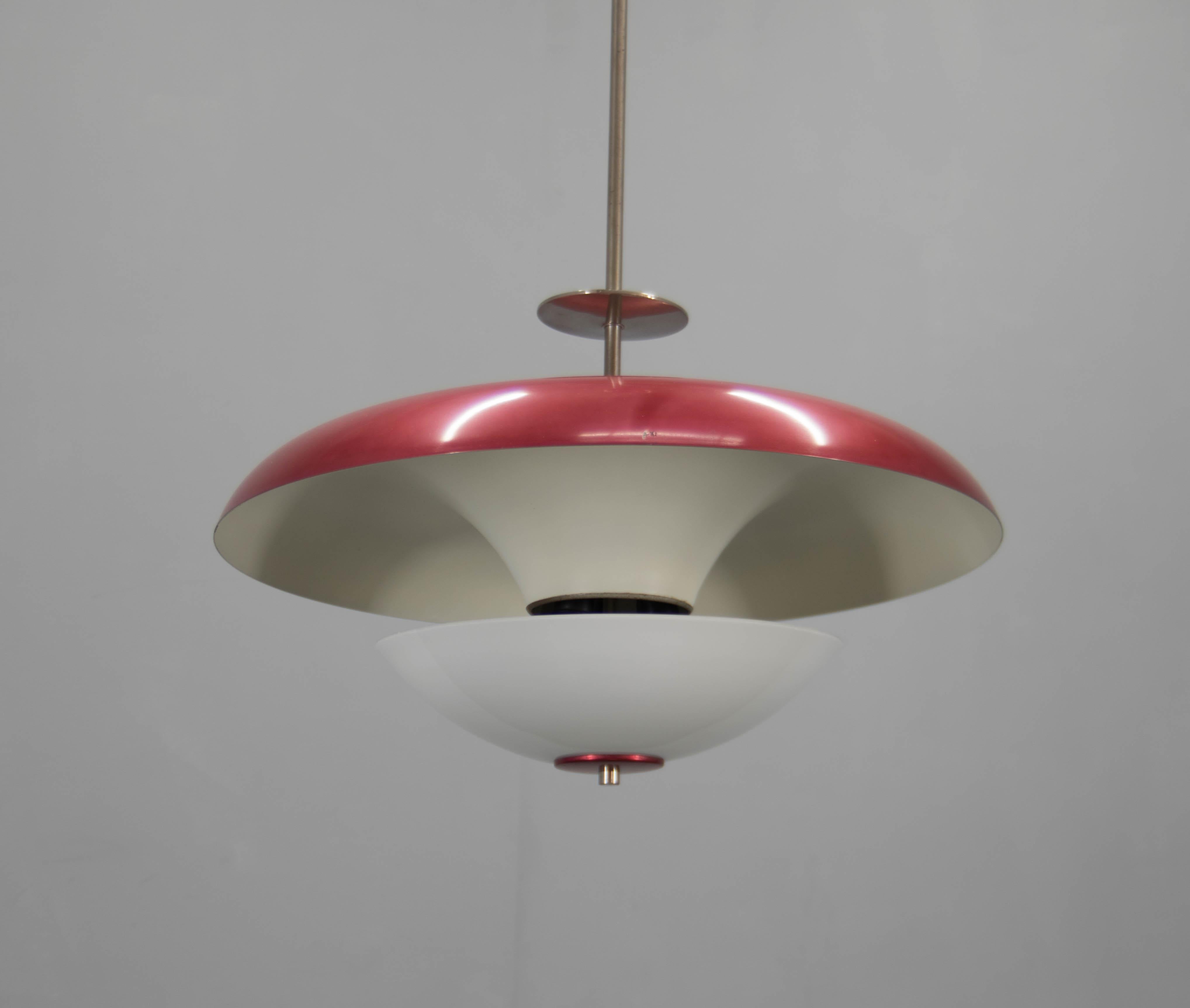 Bauhaus Purple Chandelier by IAS, 1930s In Good Condition For Sale In Praha, CZ