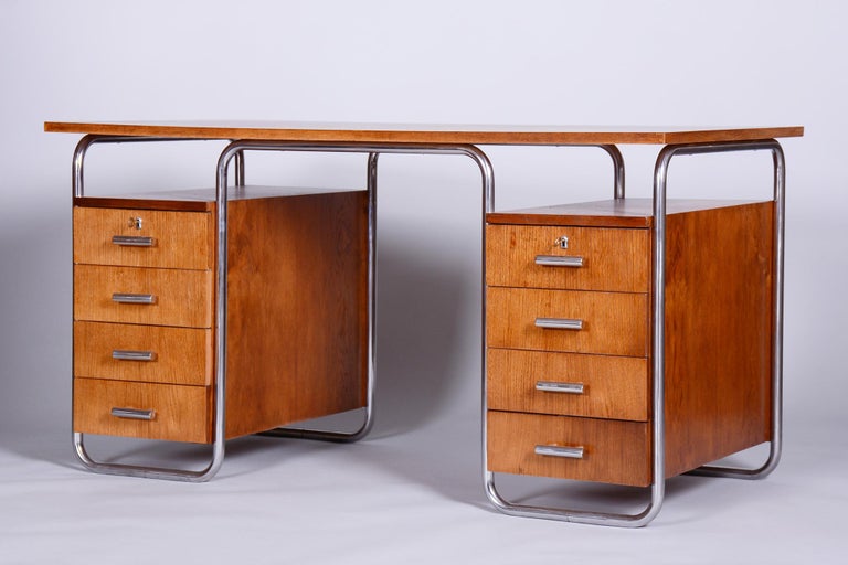 Bauhaus Restored Beech Writing Desk Made in 1930s by Robert Slezak ...
