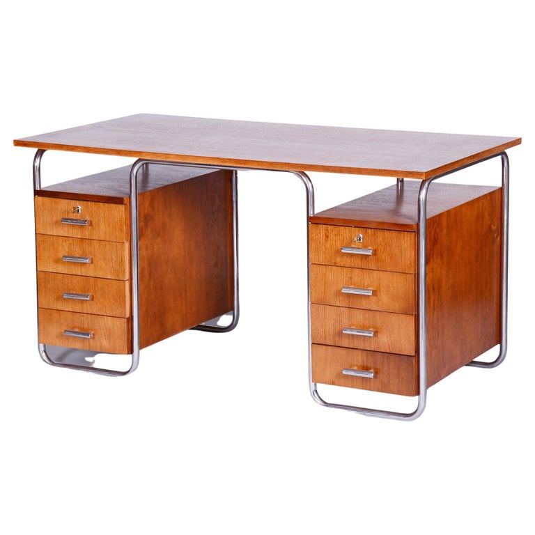 Bauhaus Restored Beech Writing Desk Made in 1930s by Robert Slezak