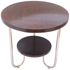 Bauhaus Round Palisander Side Coffee Table in the Style of Josef Hoffmann, 1930s