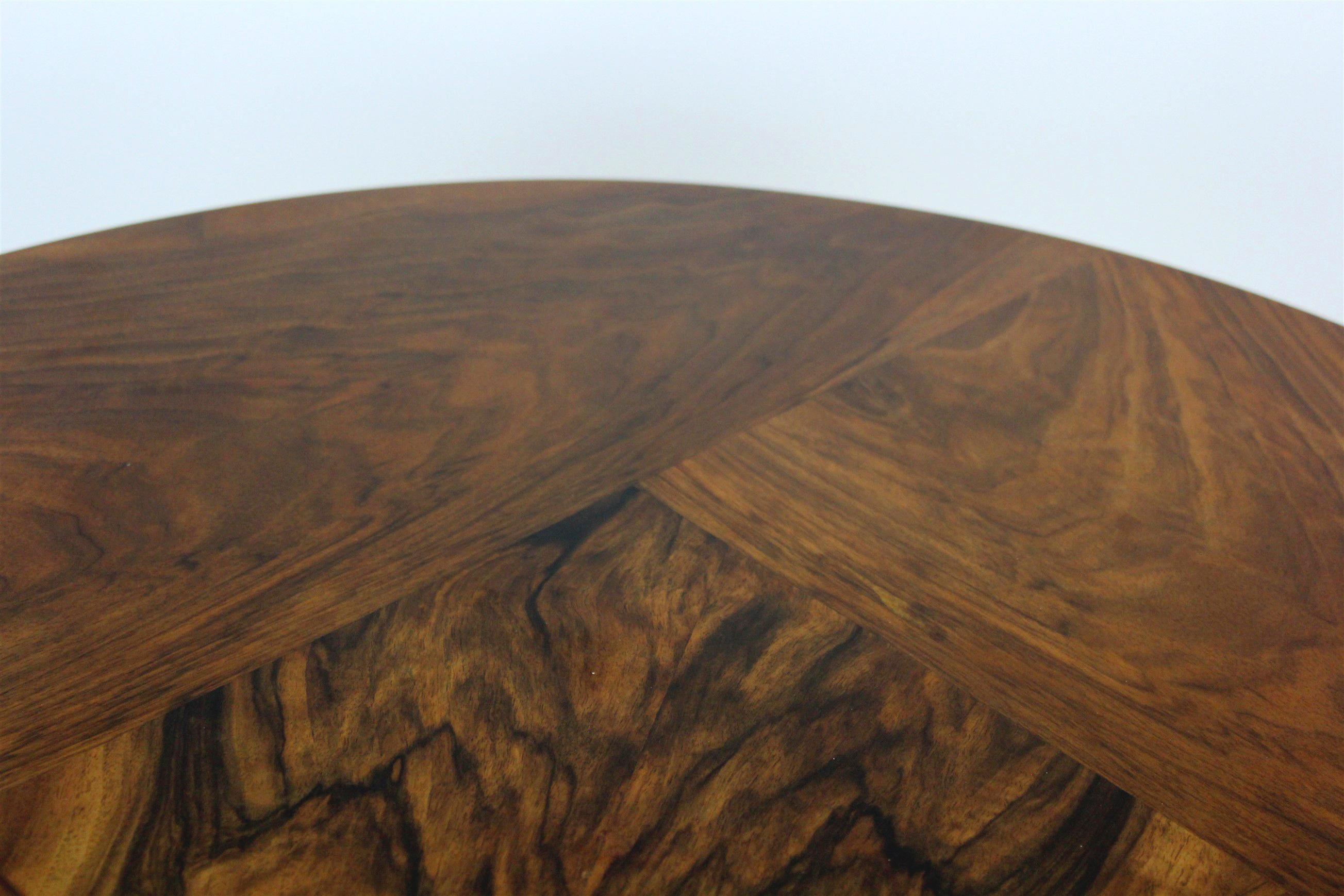 Steel Bauhaus Round Table in Walnut by Robert Slezak, 1930s For Sale