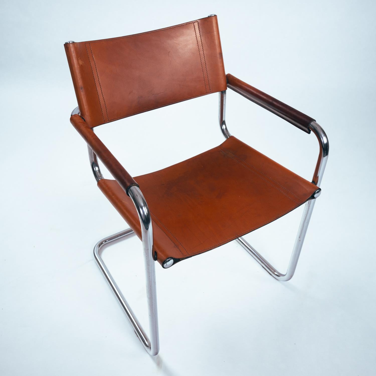 Bauhaus s34 mg5 brown dining cantilever chairs, Marcel Breuer, Mart Stam, 4 set 4
