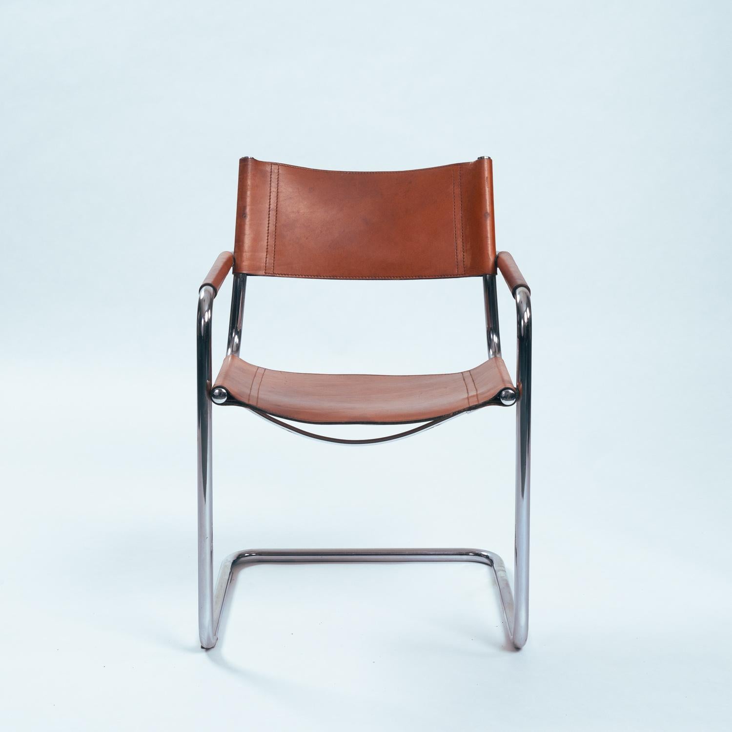 Dutch Bauhaus s34 mg5 brown dining cantilever chairs, Marcel Breuer, Mart Stam, 4 set
