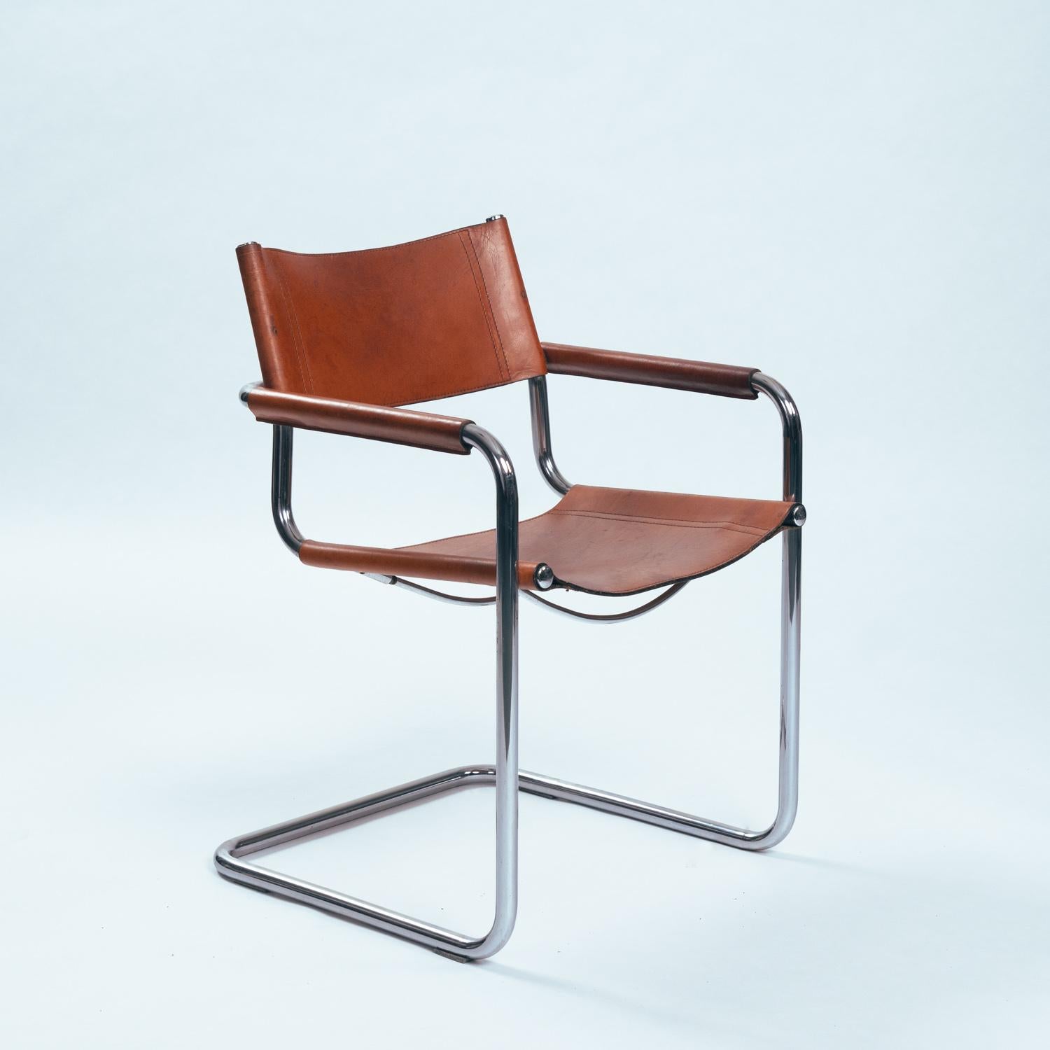 Bauhaus s34 mg5 brown dining cantilever chairs, Marcel Breuer, Mart Stam, 4 set In Good Condition In Zevenaar, NL