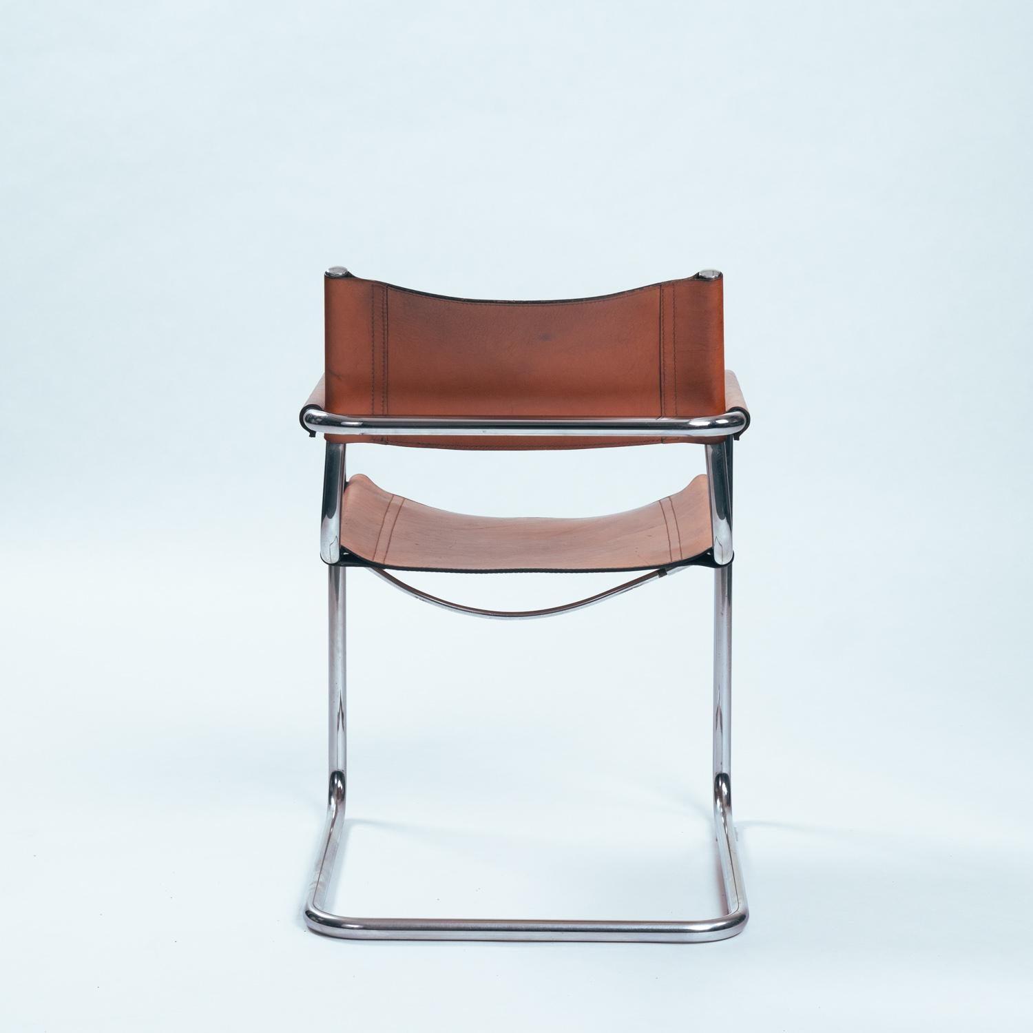 Bauhaus s34 mg5 brown dining cantilever chairs, Marcel Breuer, Mart Stam, 4 set 1