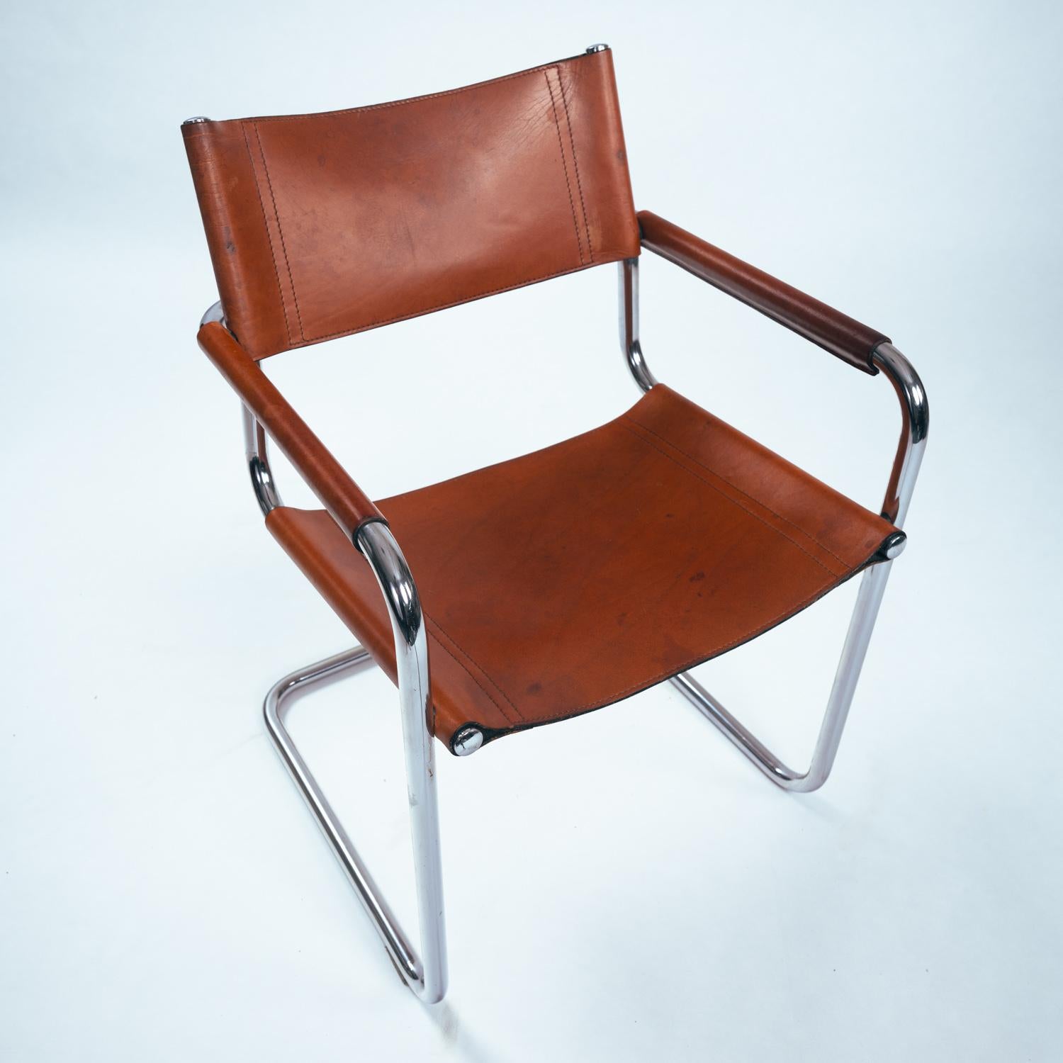 Bauhaus s34 mg5 brown dining cantilever chairs, Marcel Breuer, Mart Stam, 4 set 2