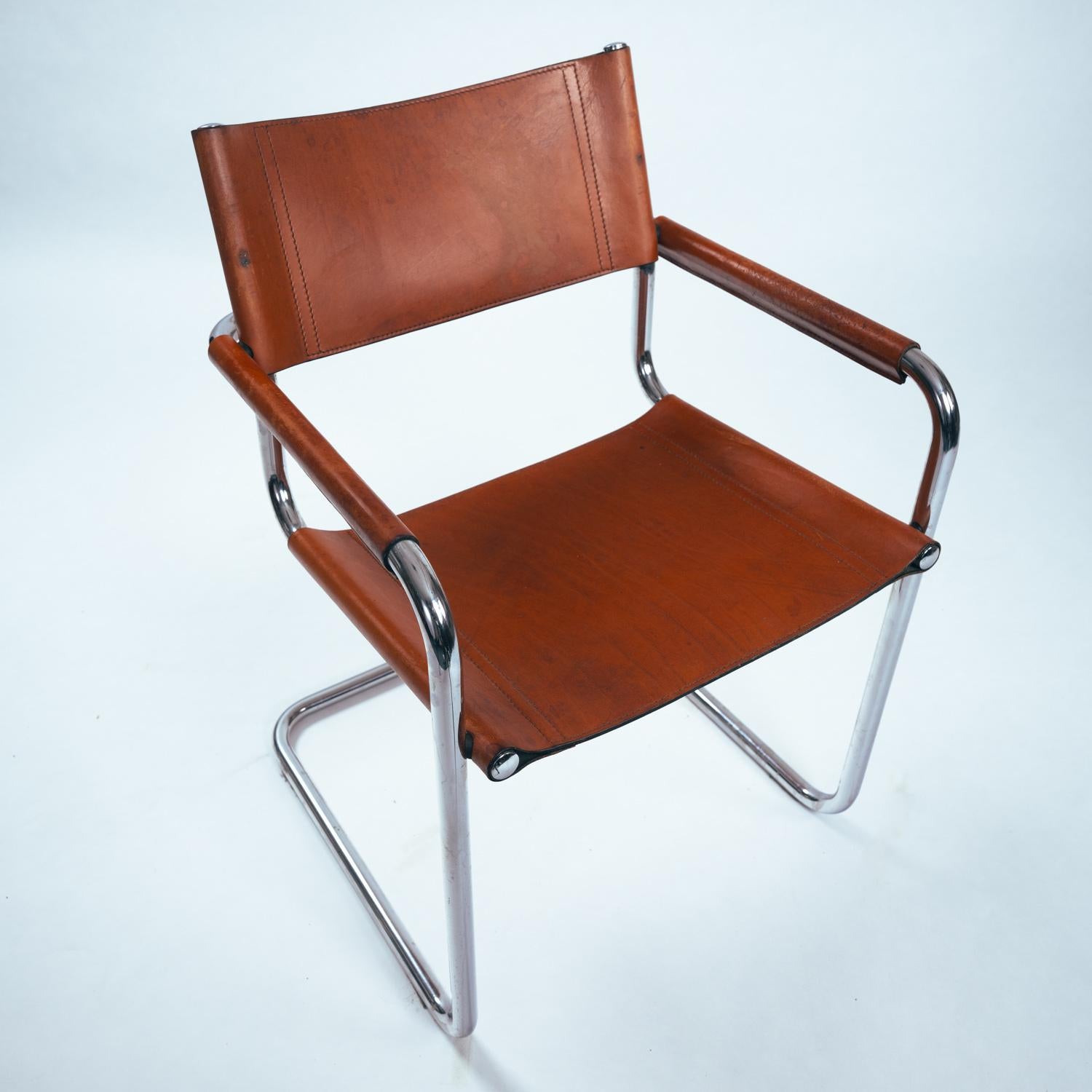 Bauhaus s34 mg5 brown dining cantilever chairs, Marcel Breuer, Mart Stam, 4 set 3