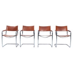Bauhaus s34 mg5 brown dining cantilever chairs, Marcel Breuer, Mart Stam, 4 set