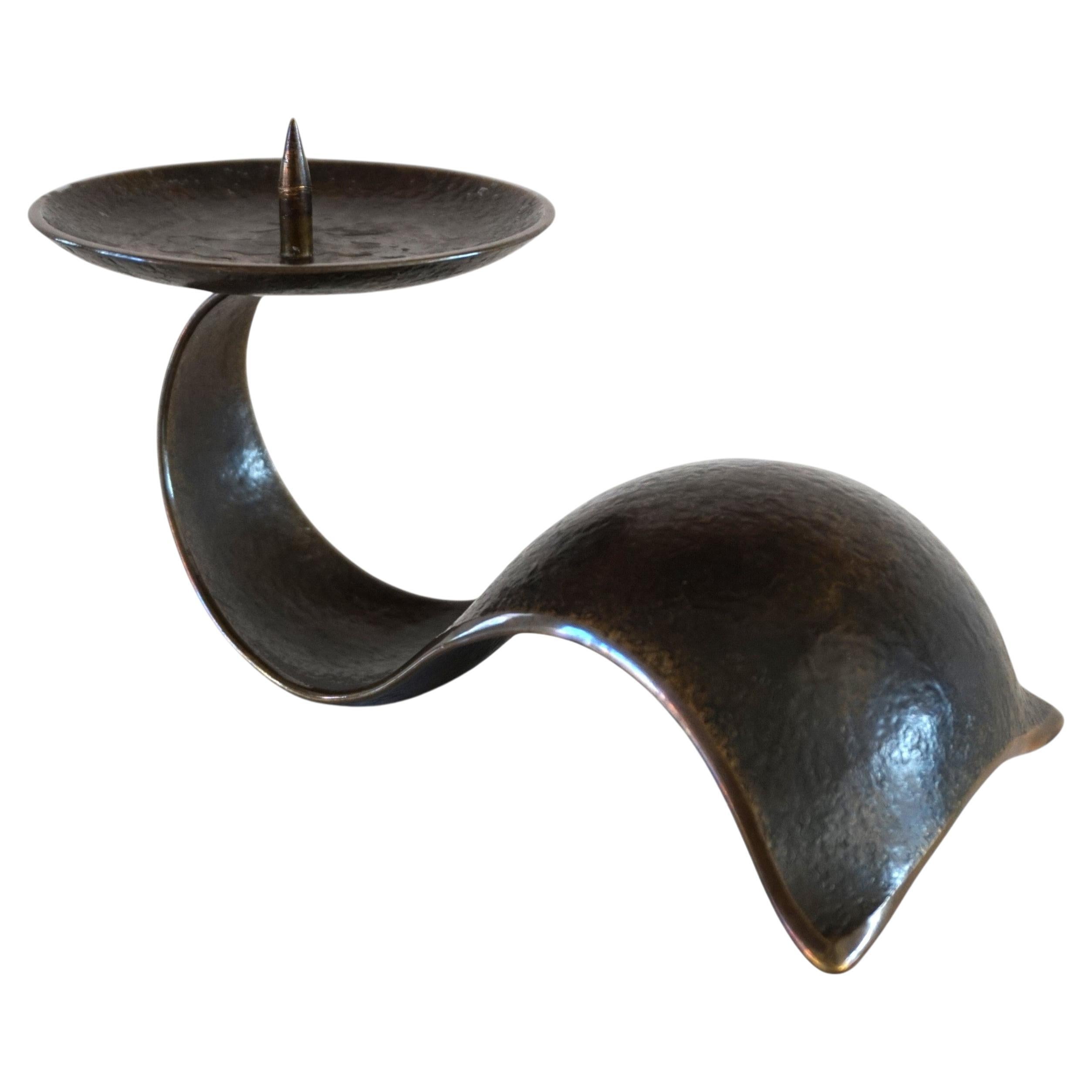 Bougeoir sculptural en bronze par Benno Meyer, début du modernisme, 1930 en vente