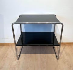 Bauhaus-Regal von Mauser, röhrenförmiger Stahl und schwarzer Lack, Deutschland 1940er Jahre