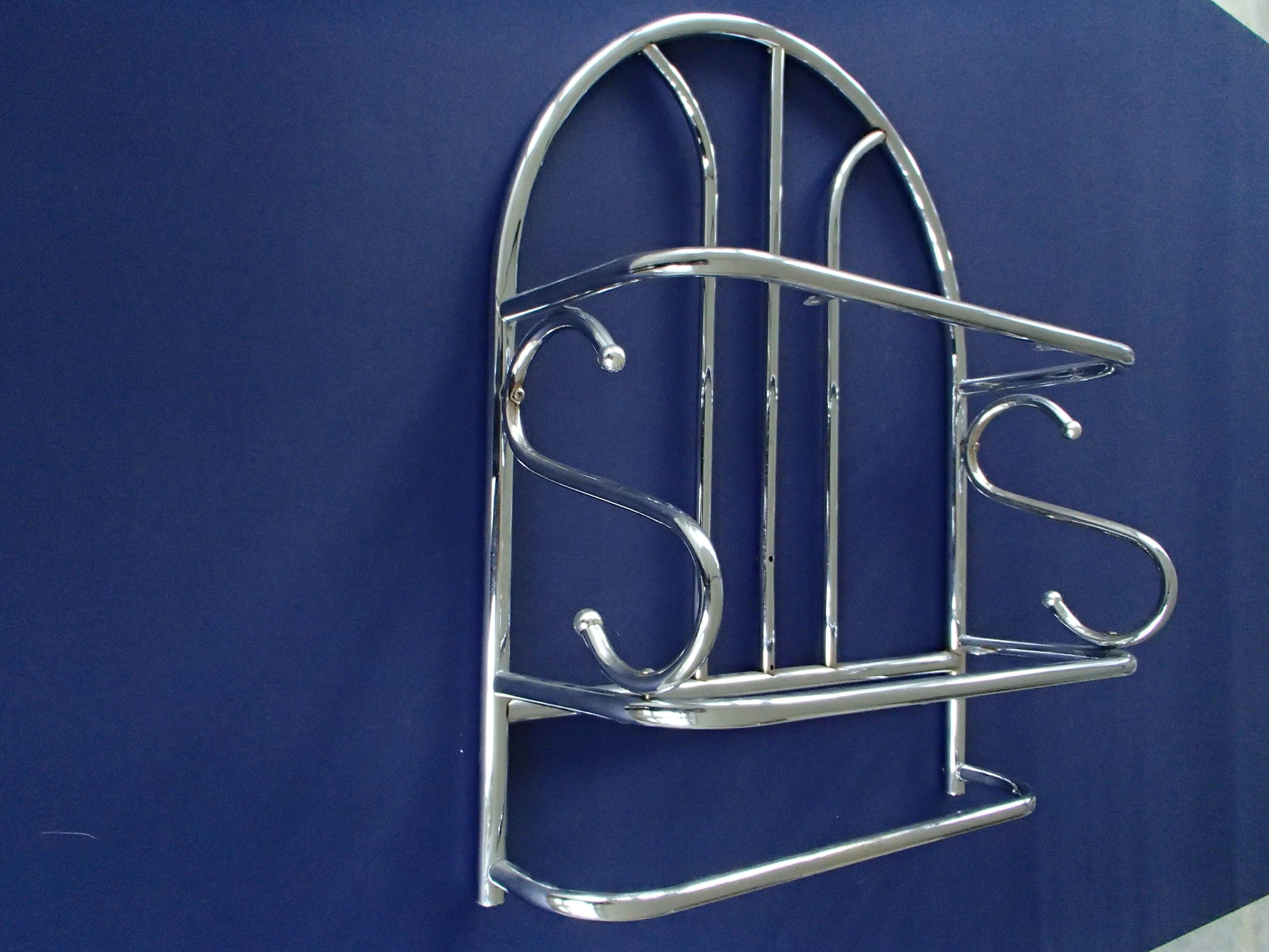 French Bauhaus Shelv Chrome for Kitchen or Bathroom with Towelrack For Sale