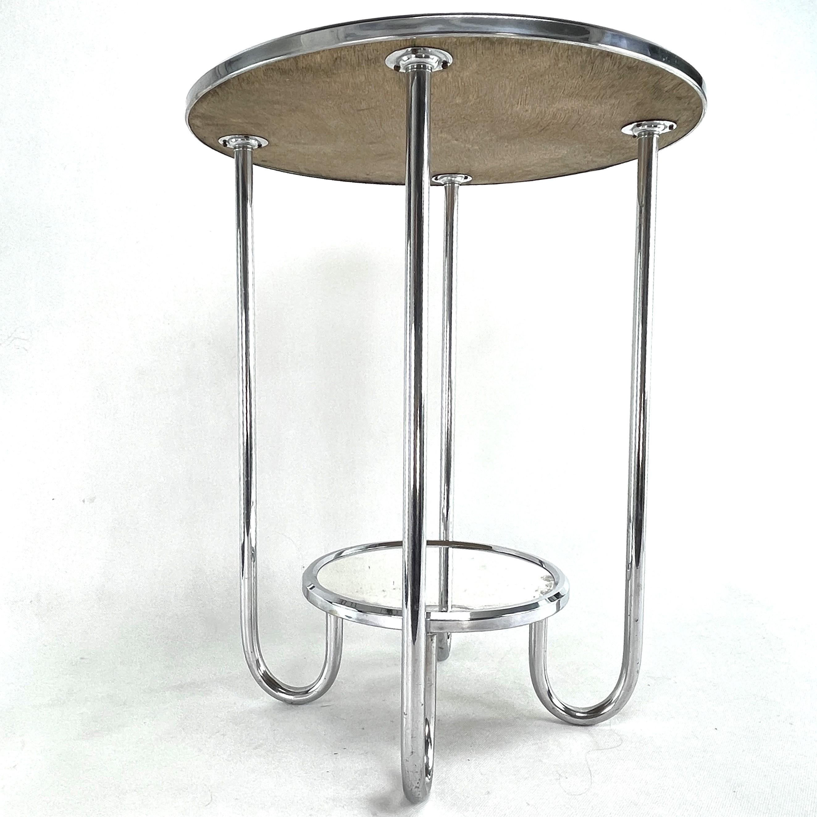 Metal Bauhaus Side Table Chrome, 1930s