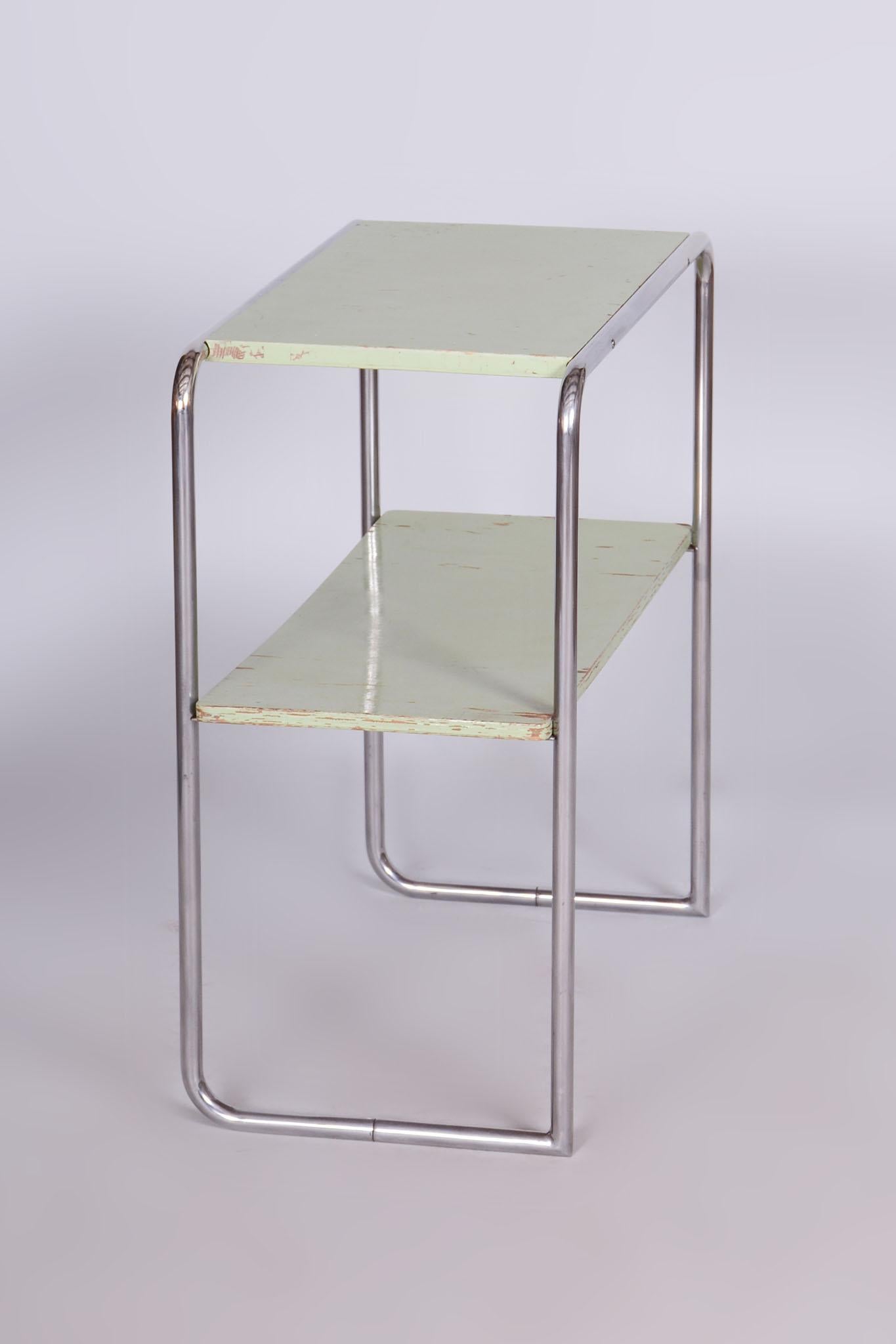 Mid-20th Century Bauhaus Side Table, John Hagemann, Thonet, Chrome-Plated Steel, Germany, 1930s For Sale