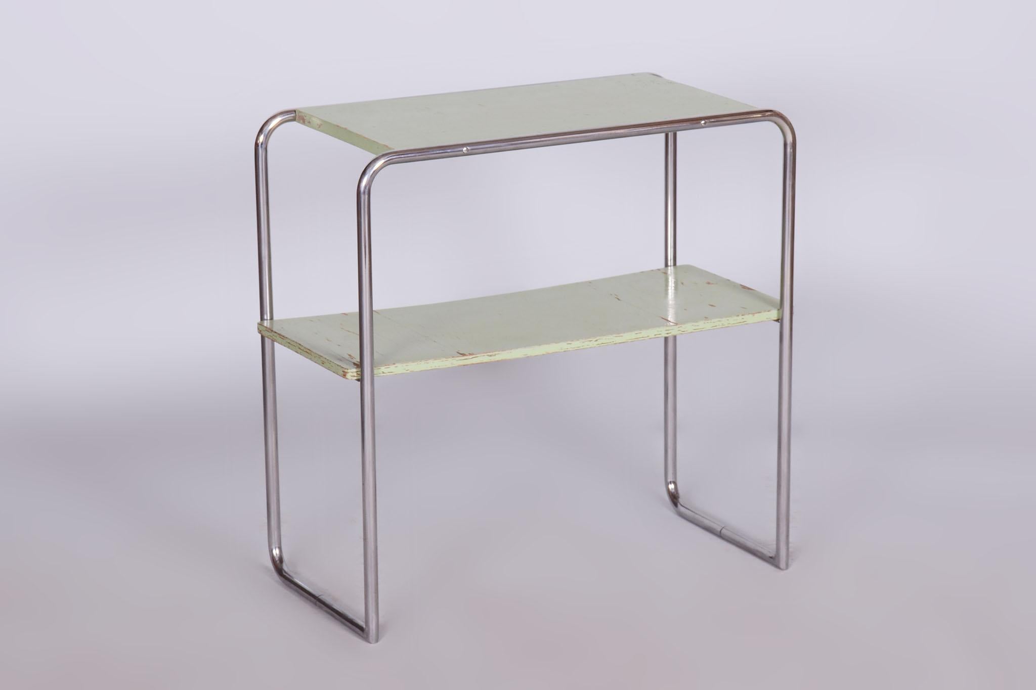 Metal Bauhaus Side Table, John Hagemann, Thonet, Chrome-Plated Steel, Germany, 1930s For Sale