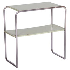 Vintage Bauhaus Side Table, John Hagemann, Thonet, Chrome-Plated Steel, Germany, 1930s