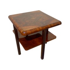 Bauhaus Side Table / Sofa Table, Walnut Veneer, French Polish, Germany, 1930s