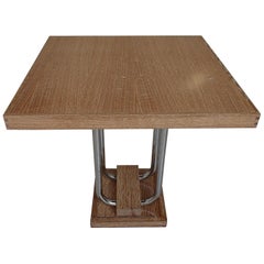 Mesa auxiliar Bauhaus Roble silvestre Ceruse Patas cuadradas cromadas
