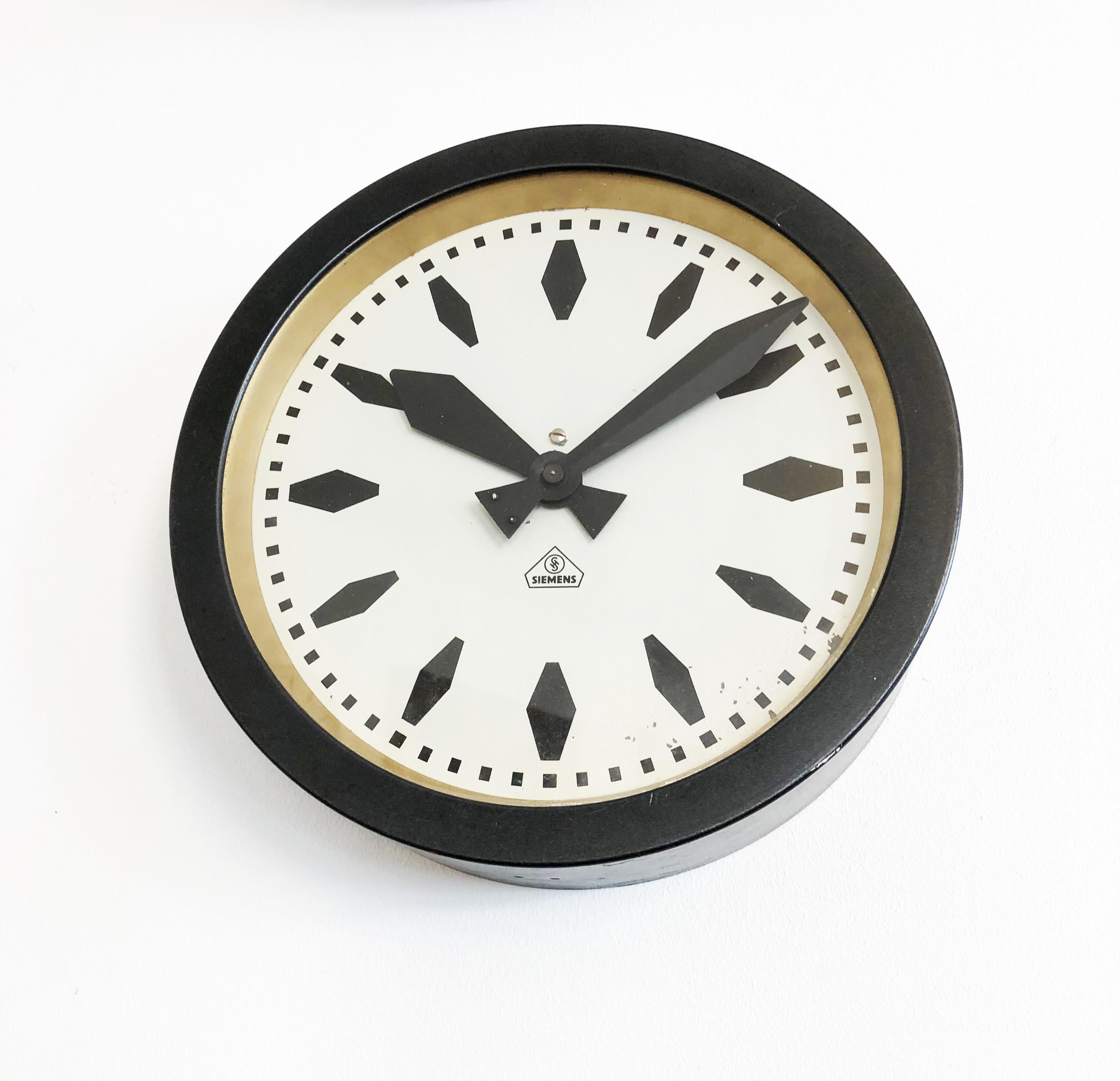 Mid-20th Century Bauhaus Siemens Industrial, Station or Factory Wall Clock