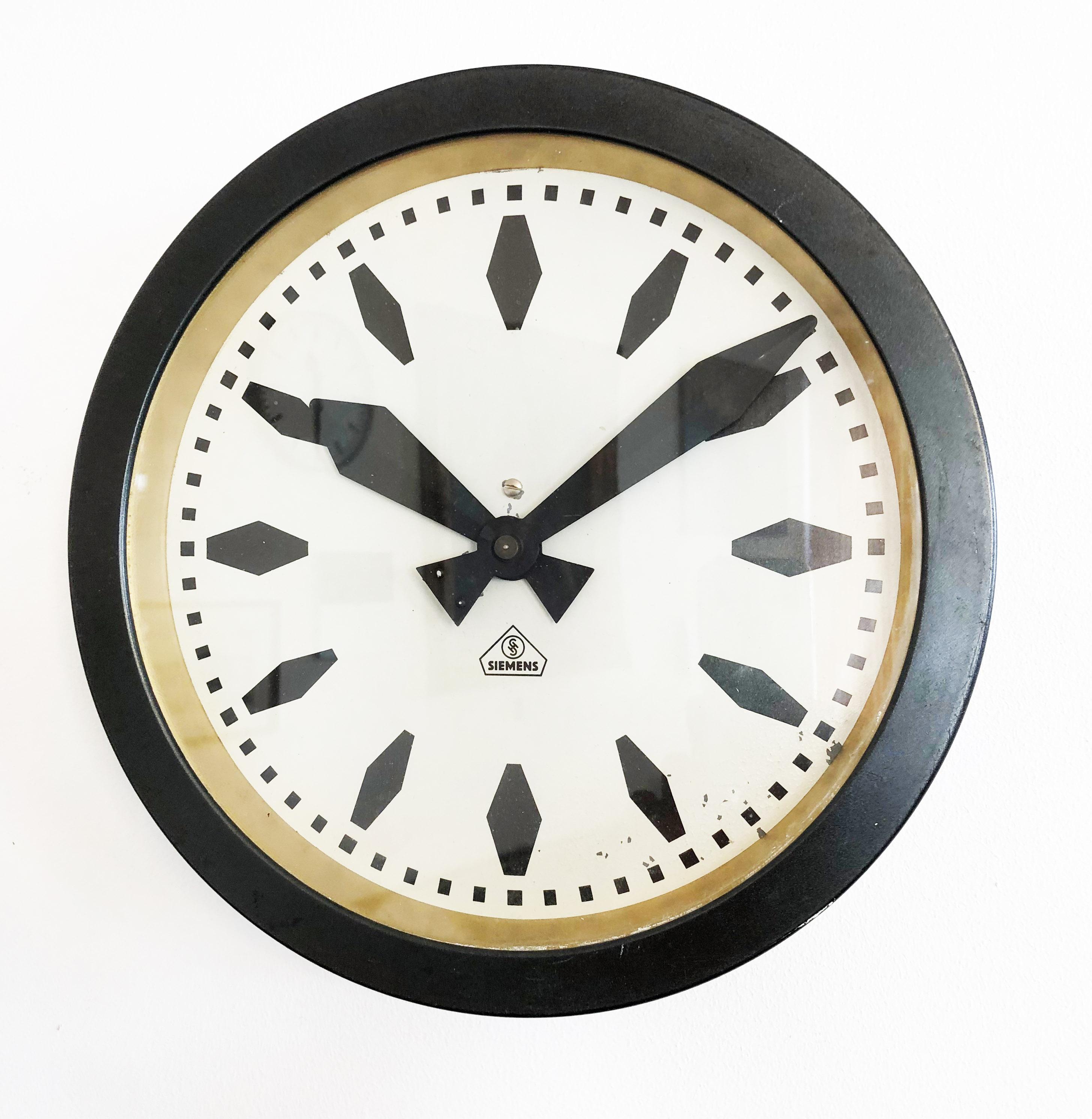 Steel Bauhaus Siemens Industrial, Station or Factory Wall Clock