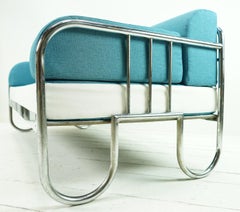 Bauhaus Sofa Vintage Day Bed with Loop Feet from the 1930s with Designer Fabric