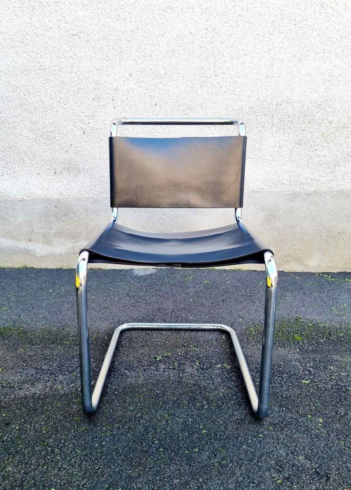 Steel Bauhaus Spoleto Chair Designed by Ludwig Mies van der Rohe for Knoll, Italy 70s For Sale